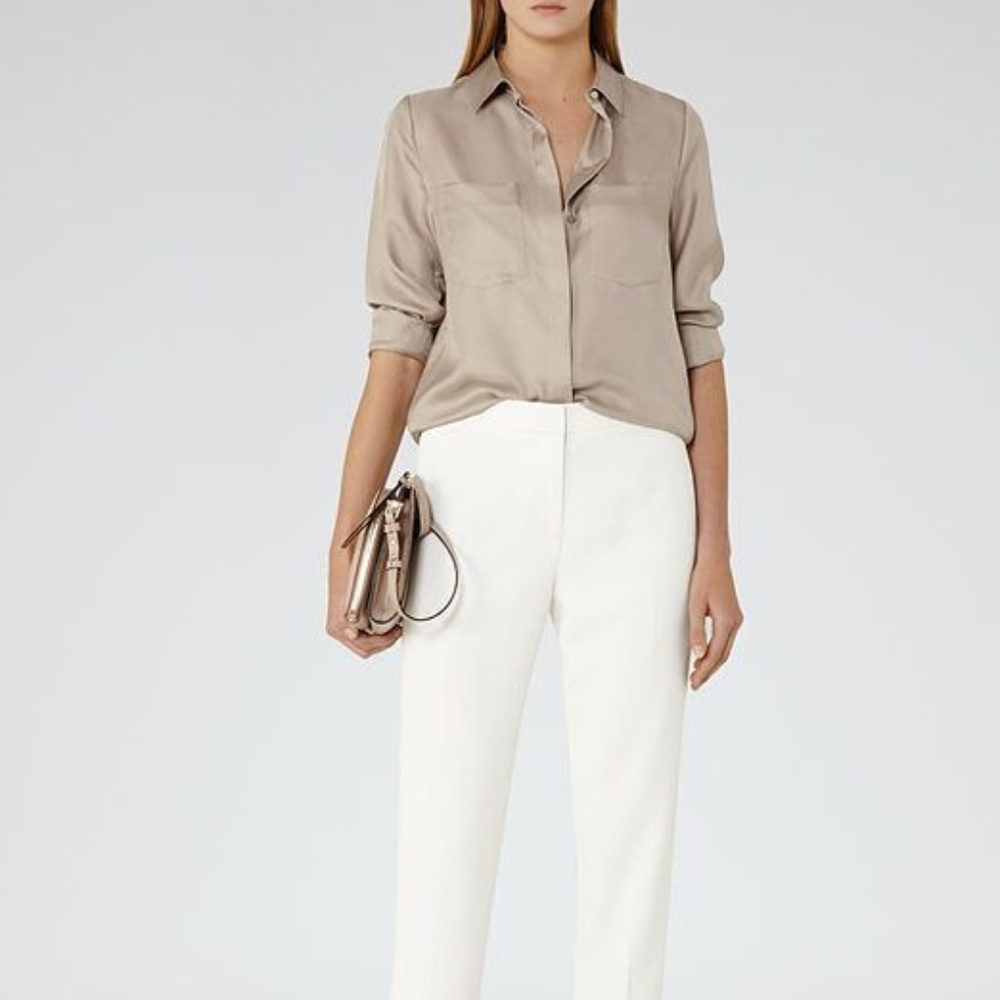 Reiss Tiramisu silk pocket shirt Sz 4